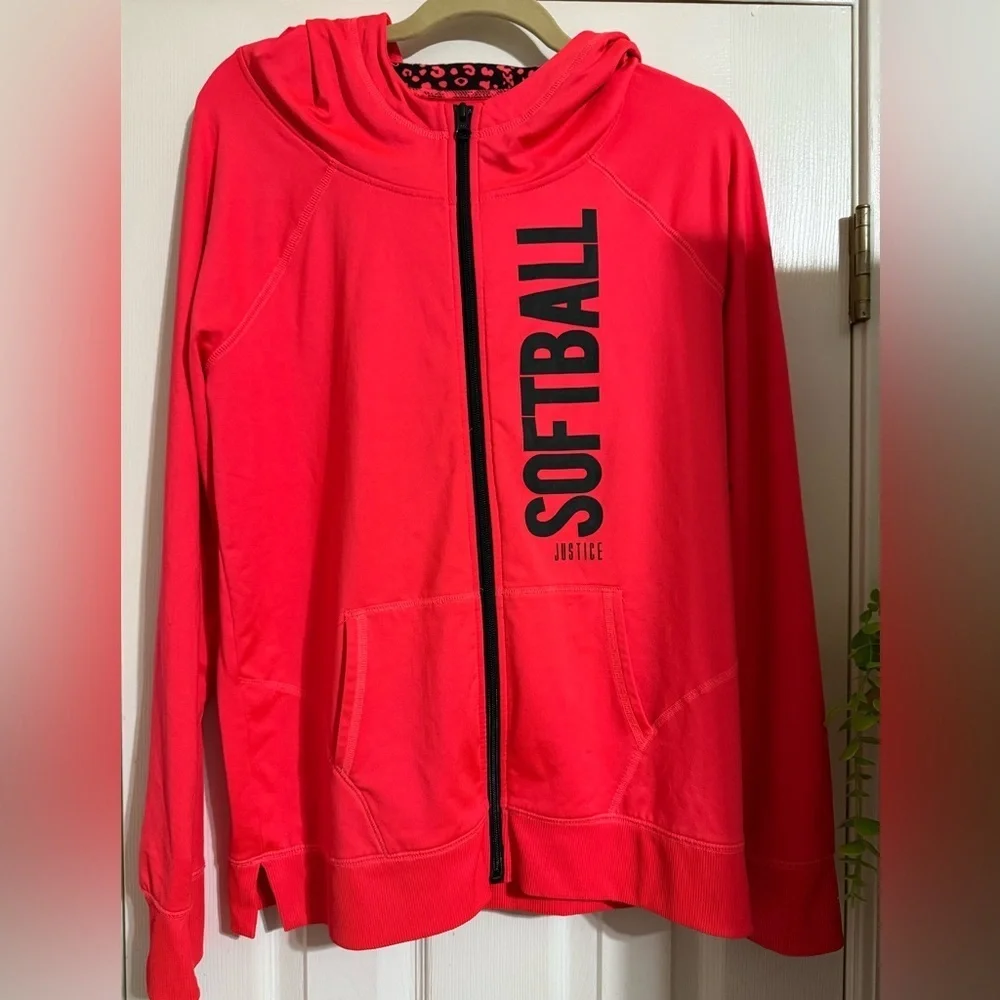 Justice Active Softball Full Zip Athletic Hoodie